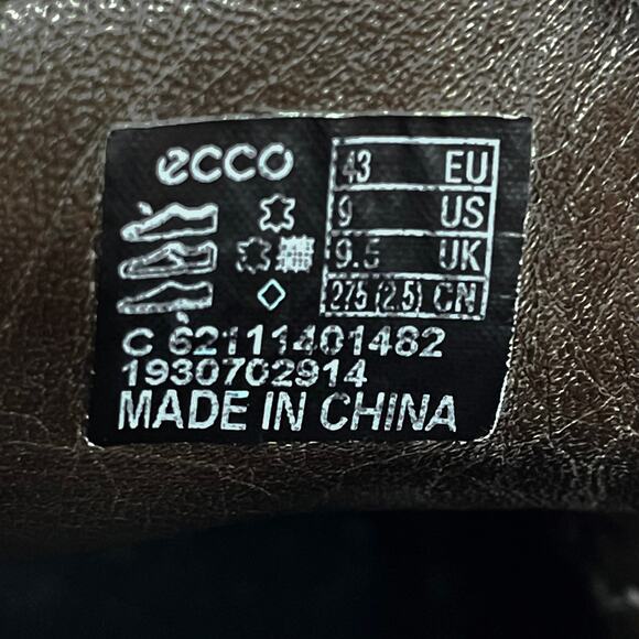 Ecco Shock Point Oxfords Sz 9 43 Extra Width Brown Distressed Leather Mens Shoes - Picture 11 of 13